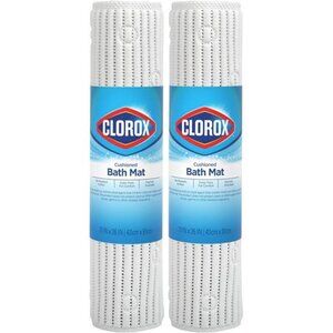 Non Slip Bath Shower Mat Cushioned Suction Cup Antimicrobial Tub Rug 17x36 White